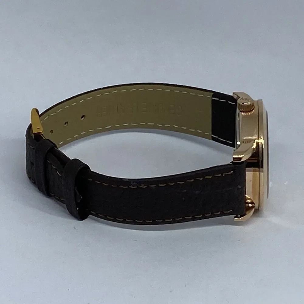 Michael Kors MK3486 Women's Brown Leather Analog Dial Quartz Wrist Watch KS555